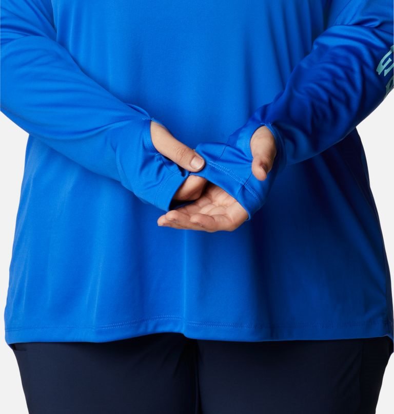 Women's Columbia PFG Tidal Tee Hoodie Blue | Plus Size CA-M5016